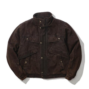 INTODUSK / KROW DENIM JACKET WASHED BROWN