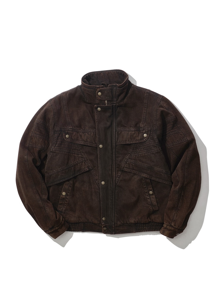 INTODUSK / KROW DENIM JACKET WASHED BROWN