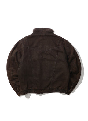 INTODUSK / KROW DENIM JACKET WASHED BROWN