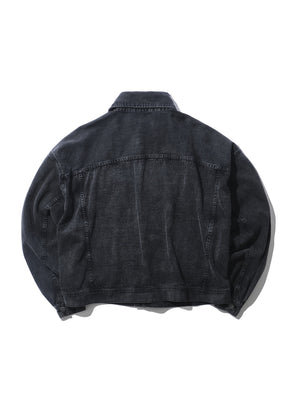 INTODUSK / TRUCKER DENIM JACKET WASHED BLACK