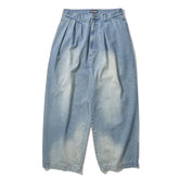 INTODUSK / SKEWED DENIM PANTS HARD WASH BLUE DENIM