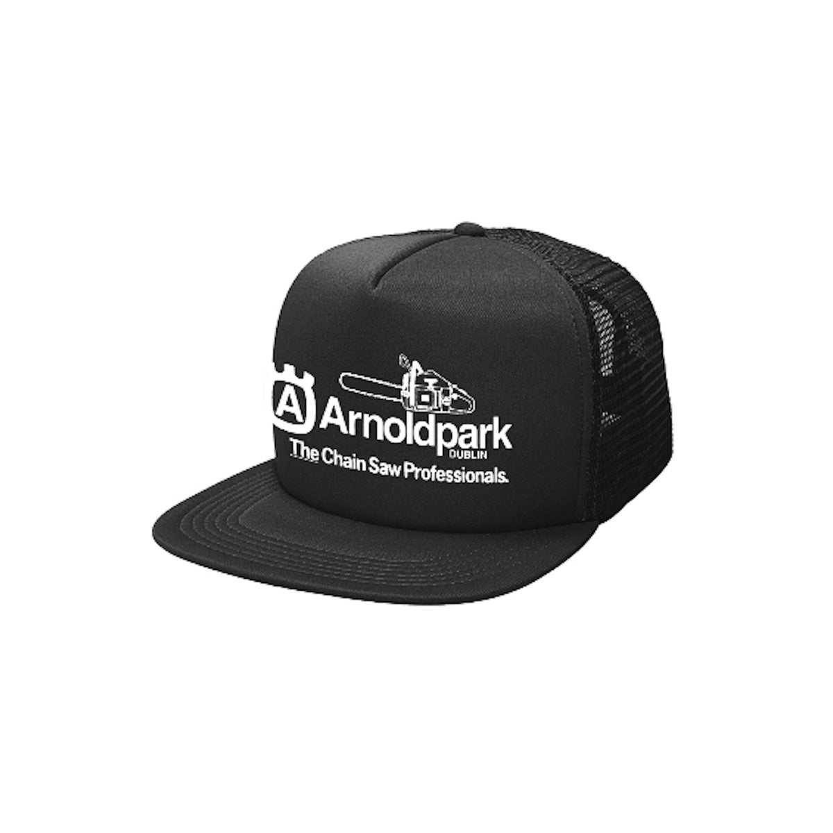 ARNOLD PARK STUDIOS / CHAINSAW LOGO TRUCKER CAP BLACK