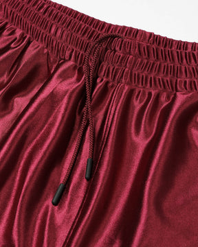 ROTOL / Poly Satin Basketball Shorts WINE RED