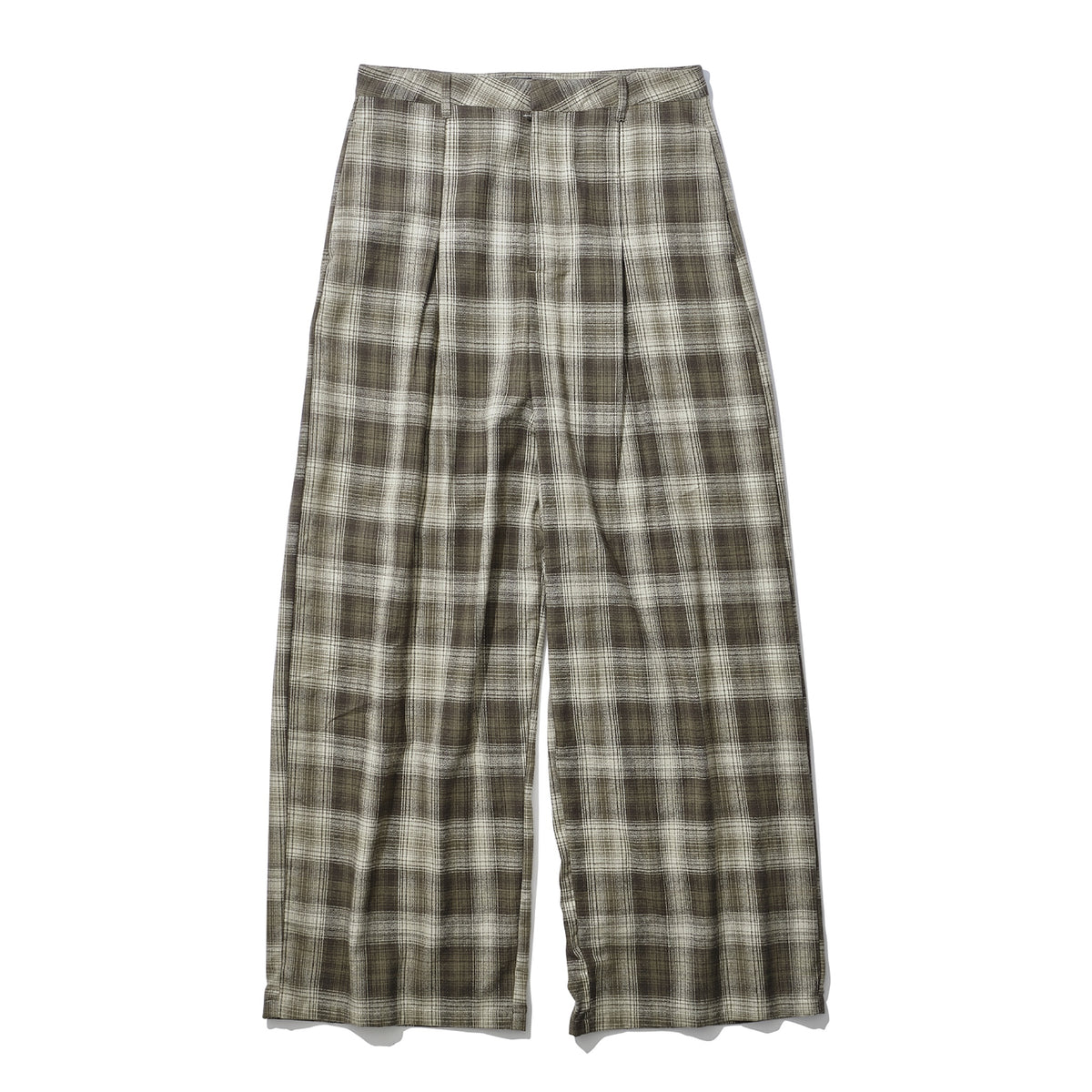 <span style="color: #f50b0b;">Last One</span> INTODUSK / TUCK PLEAT PLAID PANT BEIGE PLAID