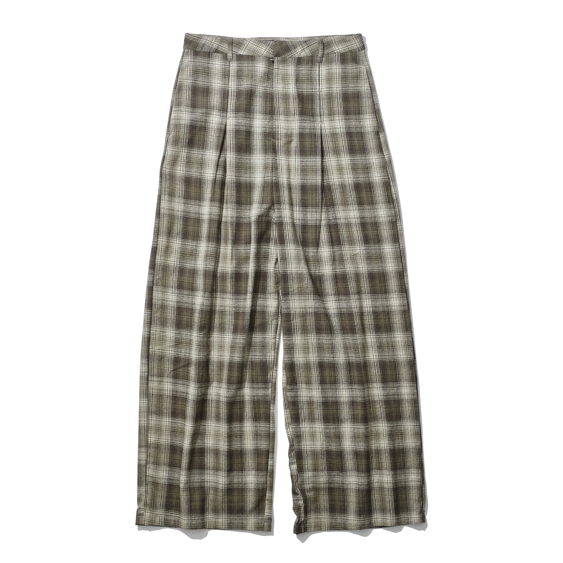 <span style="color: #f50b0b;">Last One</span> INTODUSK / TUCK PLEAT PLAID PANT BEIGE PLAID