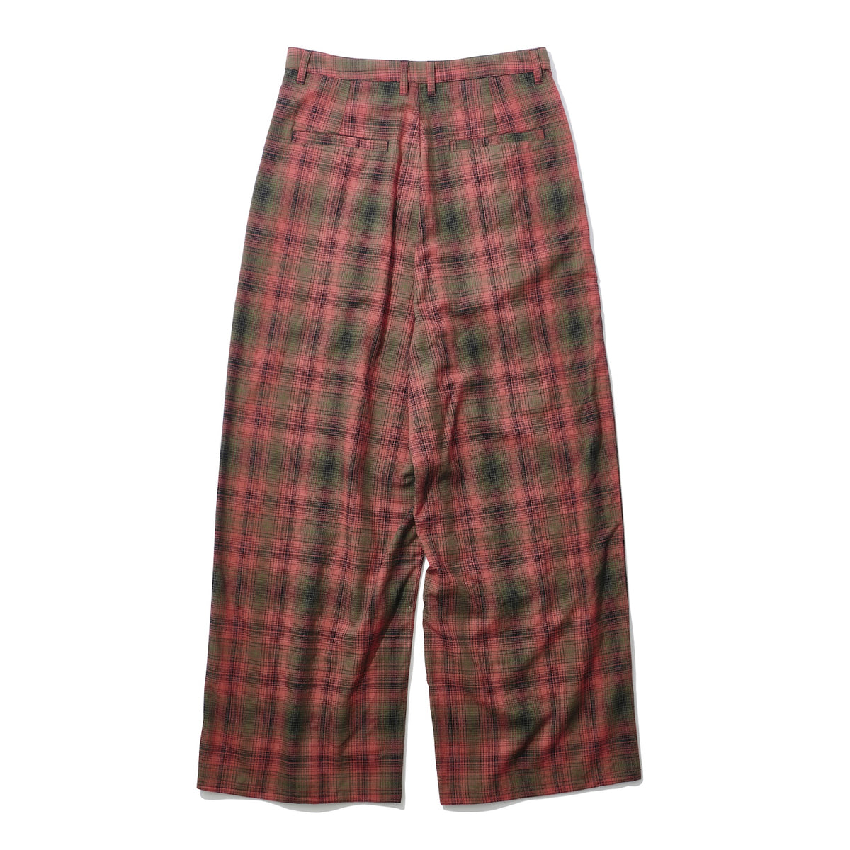 INTODUSK / TUCK PLEAT PLAID PANT ORANGE PLAID