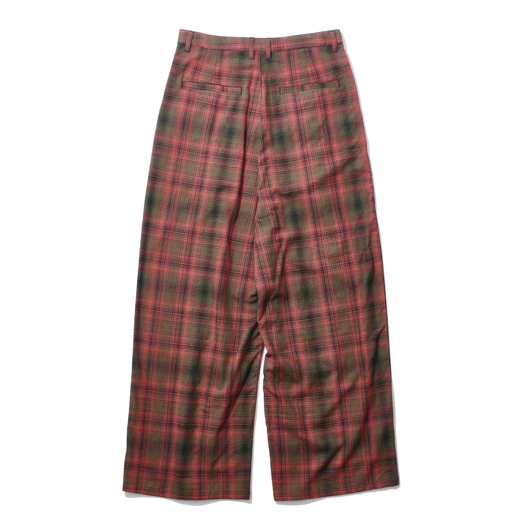 INTODUSK / TUCK PLEAT PLAID PANT ORANGE PLAID