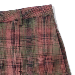 INTODUSK / TUCK PLEAT PLAID PANT ORANGE PLAID