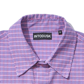 <span style="color: #f50b0b;">Last One</span> INTODUSK / PLAID DAMEGED SHIRT PINK PLAID