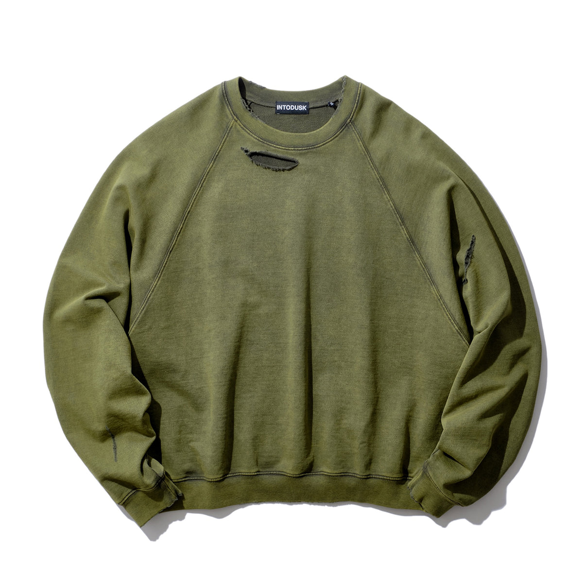<span style="color: #f50b0b;">Last One</span> INTODUSK / DISTRESSEDRAGLANSLEEVESWEAT WASHED FOREST NIGHT