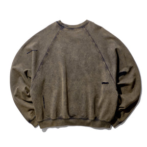 INTODUSK / DISTRESSEDRAGLANSLEEVESWEAT WASHED BLACK NAVY