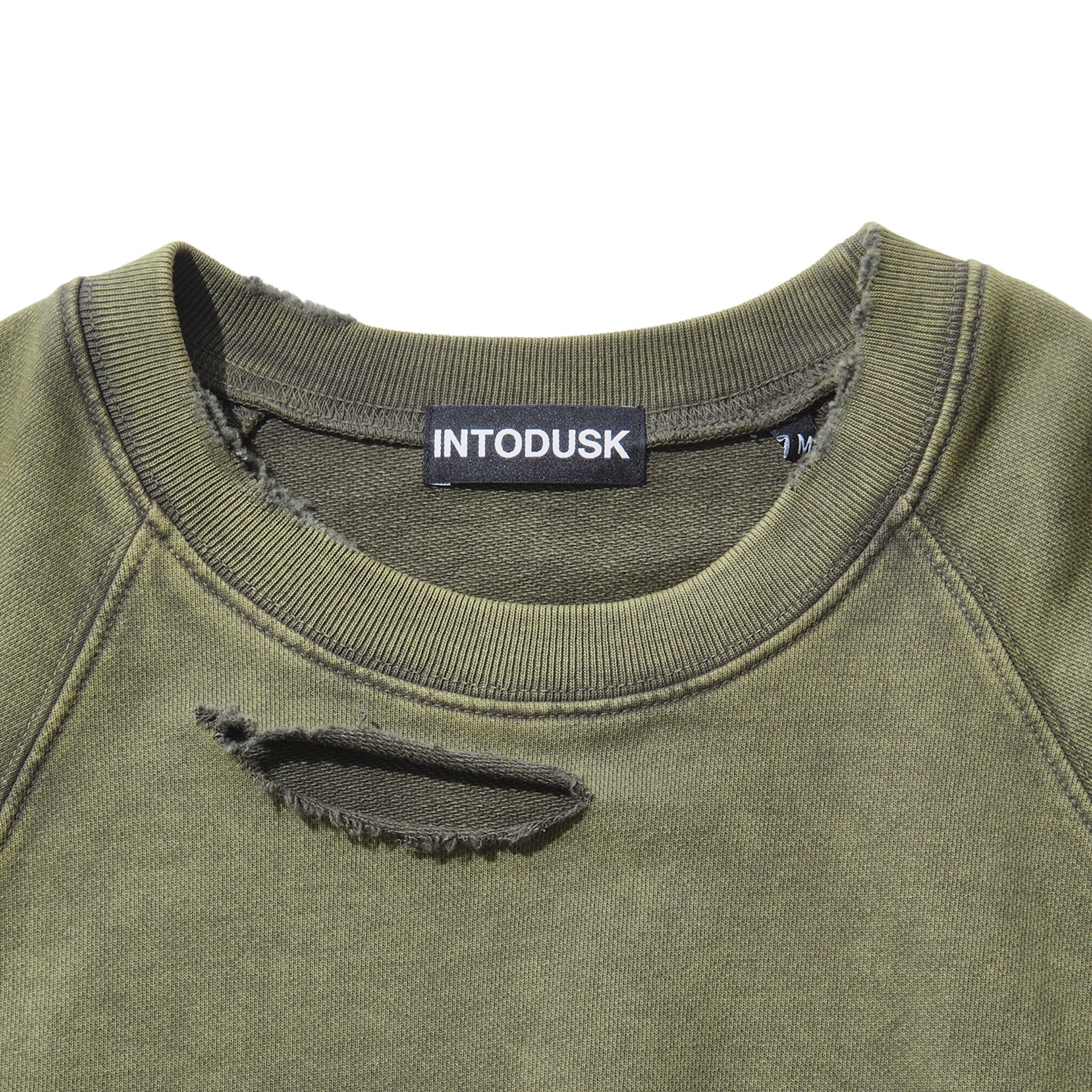 <span style="color: #f50b0b;">Last One</span> INTODUSK / DISTRESSEDRAGLANSLEEVESWEAT WASHED FOREST NIGHT