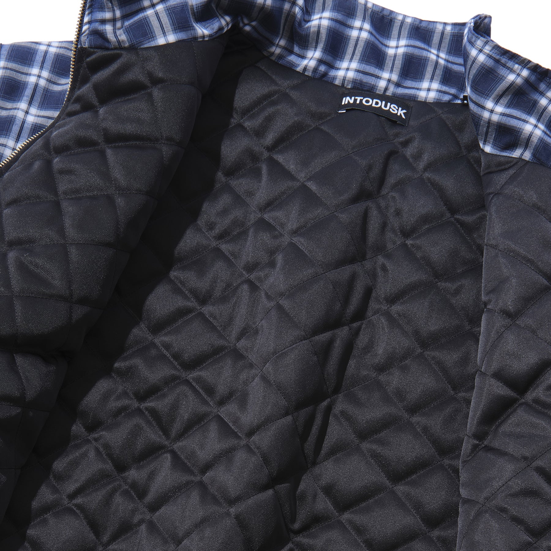 INTODUSK / PLAID PADDED JACKET NAVY PLAID