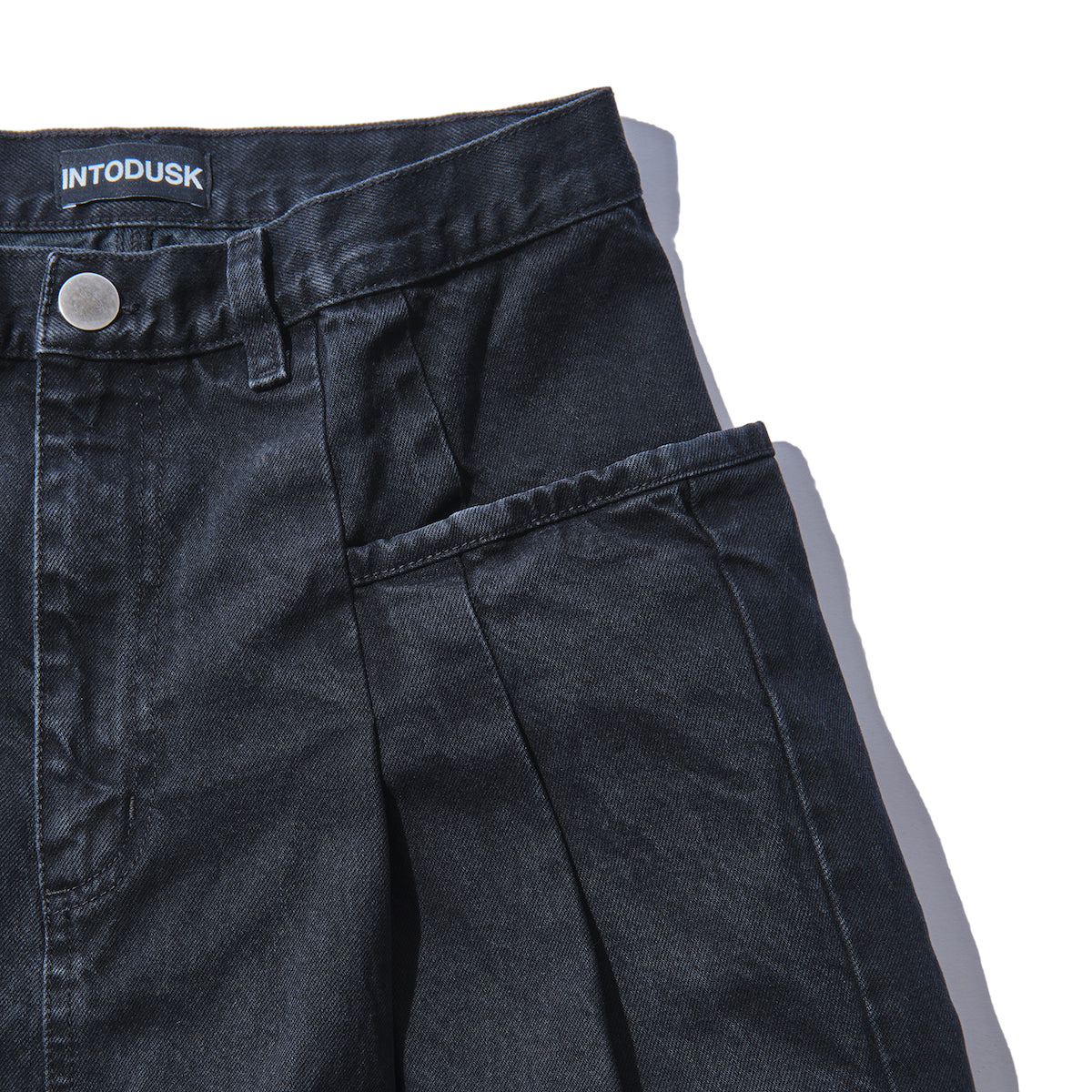 INTODUSK / OVER LAPPING PANTS SOLID BLACK