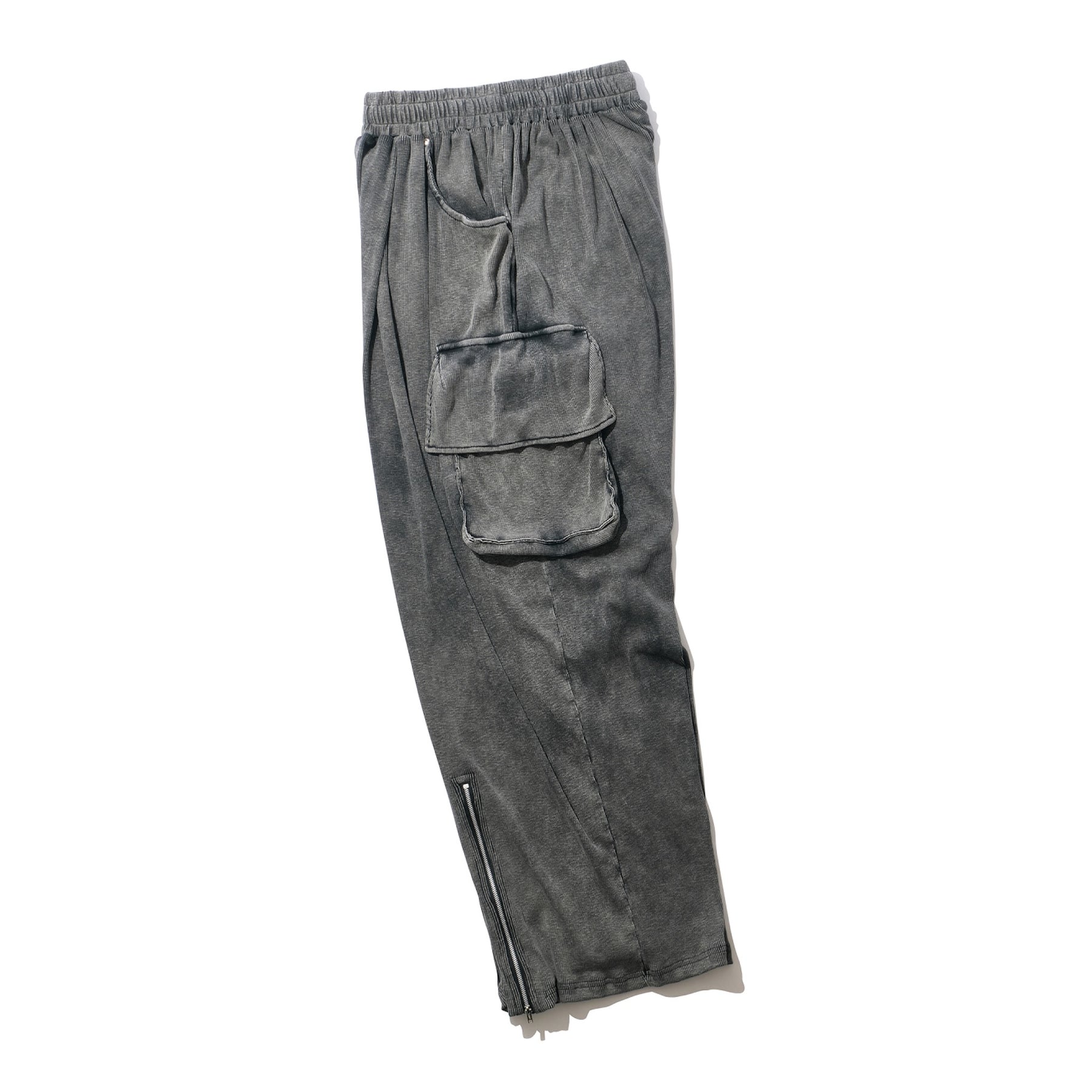 <span style="color: #f50b0b;">Last One</span> INTODUSK / CARGO RIBKNIT PANT WASHED BLACK ORGANIC