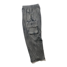 <span style="color: #f50b0b;">Last One</span> INTODUSK / CARGO RIBKNIT PANT WASHED BLACK ORGANIC