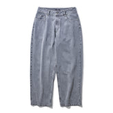 INTODUSK / LOOSE PANTS CHEMICAL WASHED INDIGO DENIM