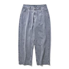 INTODUSK / LOOSE PANTS CHEMICAL WASHED INDIGO DENIM