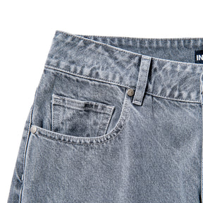 INTODUSK / LOOSE PANTS CHEMICAL WASHED INDIGO DENIM