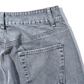 INTODUSK / LOOSE PANTS CHEMICAL WASHED INDIGO DENIM