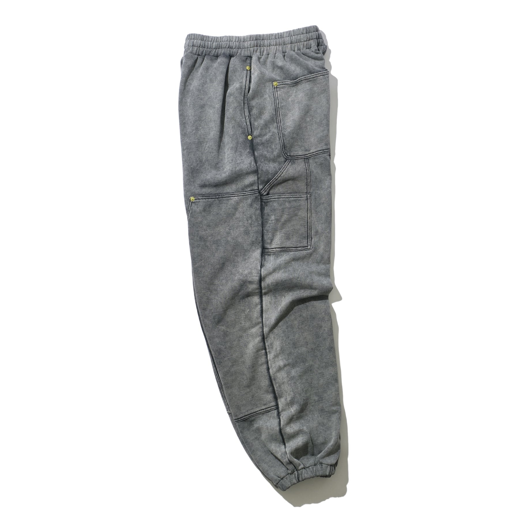 INTODUSK / EASY DOUBLE KNEE WASHED BLACK ORGANIC LEATHER EFFECT