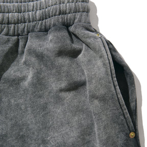 INTODUSK / EASY DOUBLE KNEE WASHED BLACK ORGANIC LEATHER EFFECT
