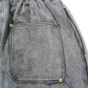 INTODUSK / EASY DOUBLE KNEE WASHED BLACK ORGANIC LEATHER EFFECT