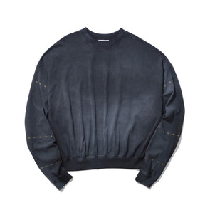 THE MAGUEY / CREW NECK WITH SLEEVES CUT WASHED BLACK