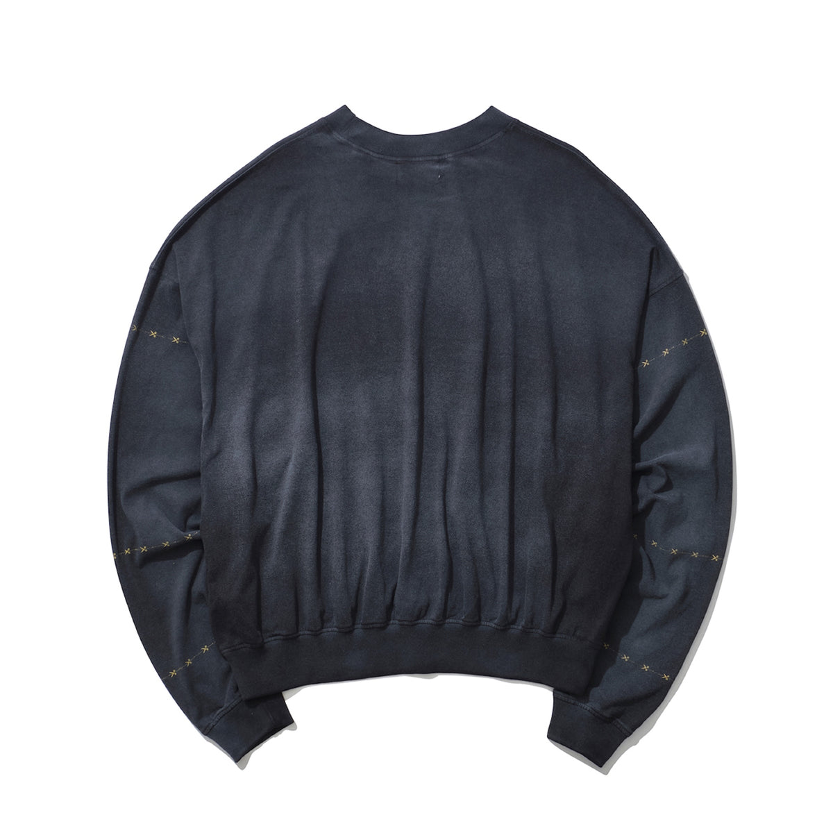 THE MAGUEY / CREW NECK WITH SLEEVES CUT WASHED BLACK