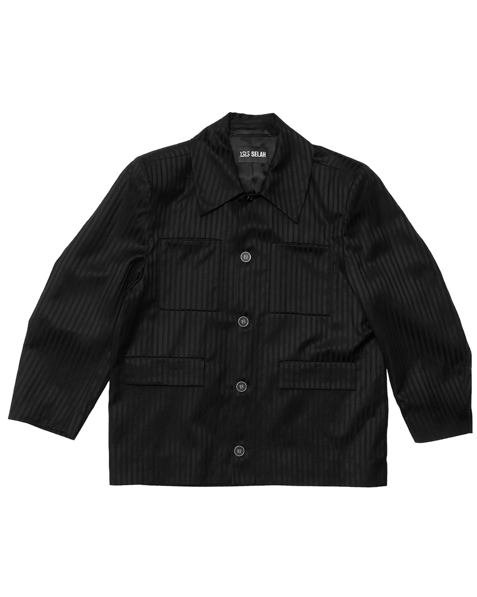 1313 SELAH / DERI TAILORED JACKET BLACK “TONAL PINSTRIPE”