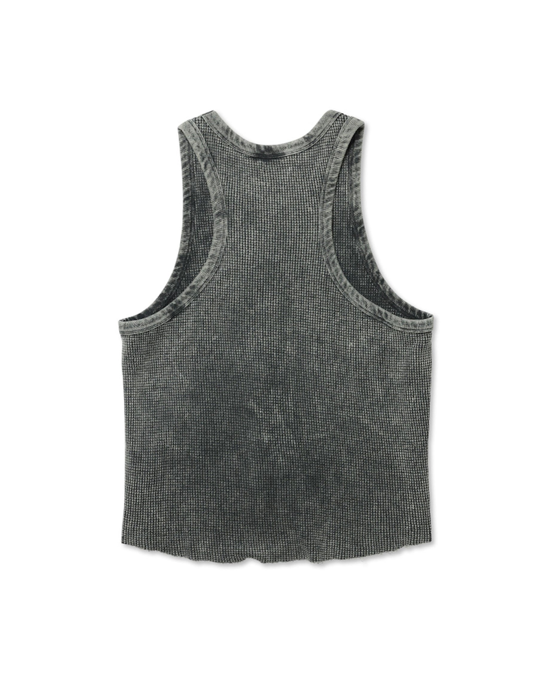 ROTOL / Chemical Dyed Waffle Tank Top BLACK