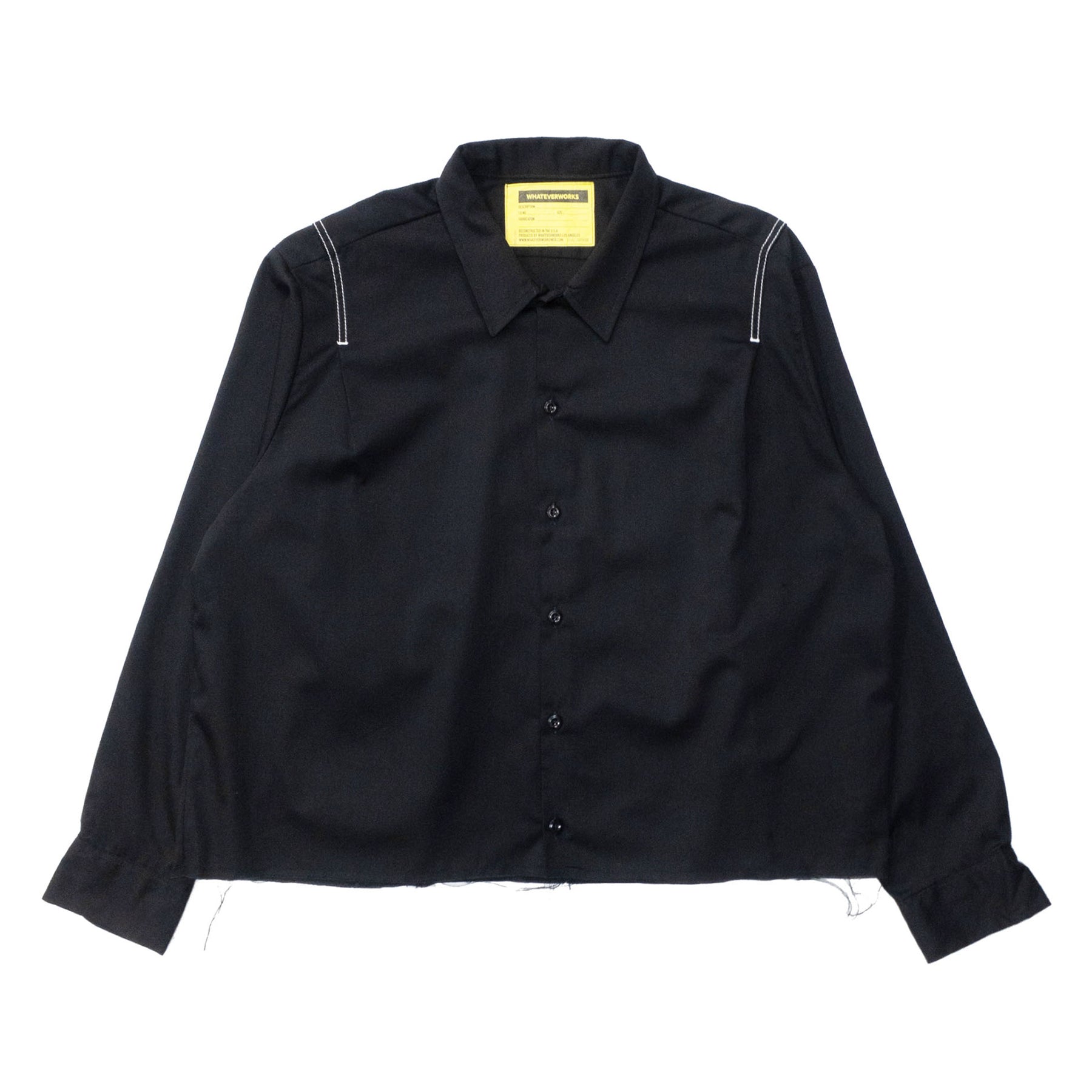 <span style="color: #ff2a00;">Last One</span> WHATEVERWORKS / PLEATED LS SHIRT BLACK