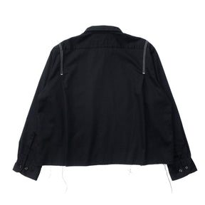 <span style="color: #ff2a00;">Last One</span> WHATEVERWORKS / PLEATED LS SHIRT BLACK