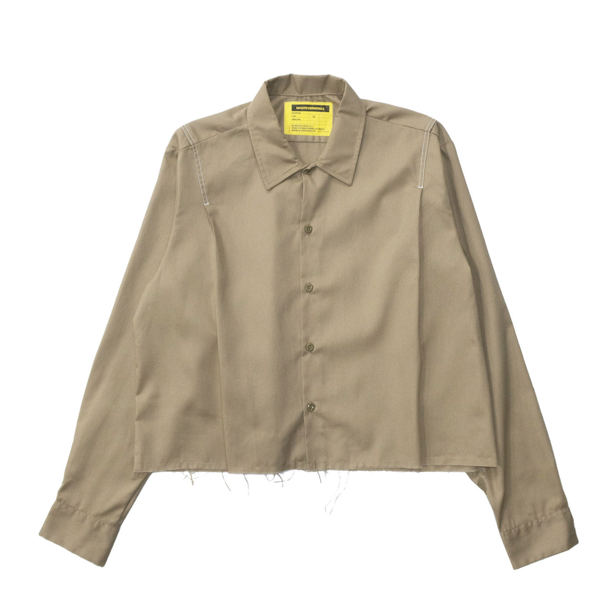 WHATEVERWORKS / PLEATED LS SHIRT KHAKI