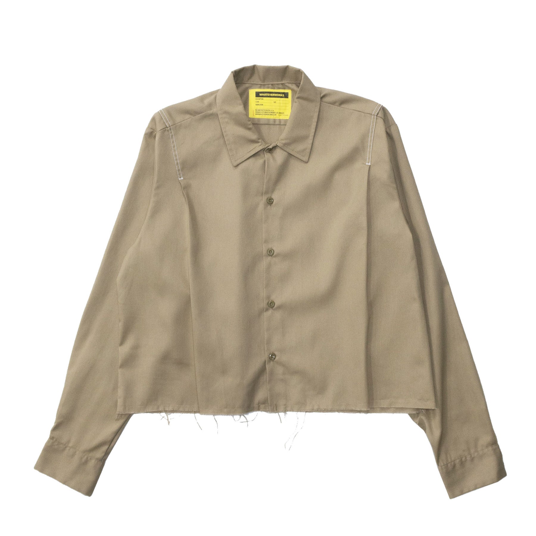 WHATEVERWORKS / PLEATED LS SHIRT KHAKI