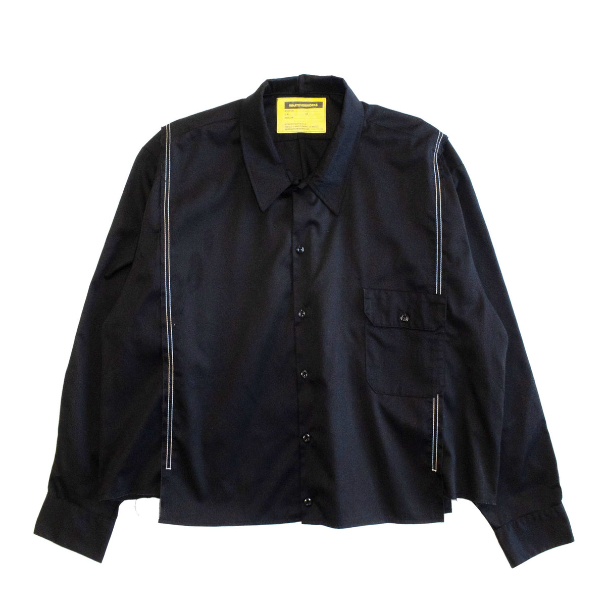 WHATEVERWORKS / SPLIT LS SHIRT BLACK