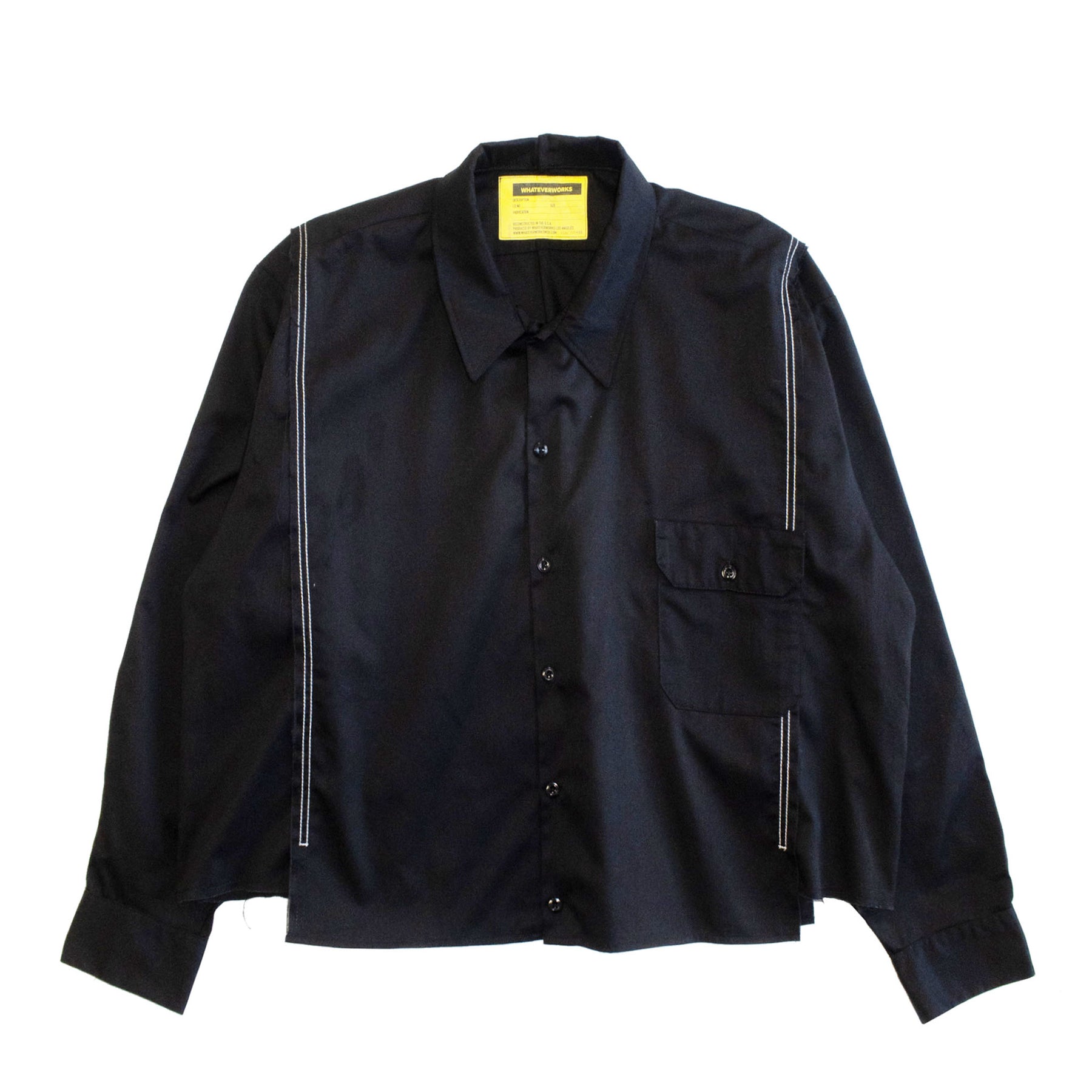 WHATEVERWORKS / SPLIT LS SHIRT BLACK