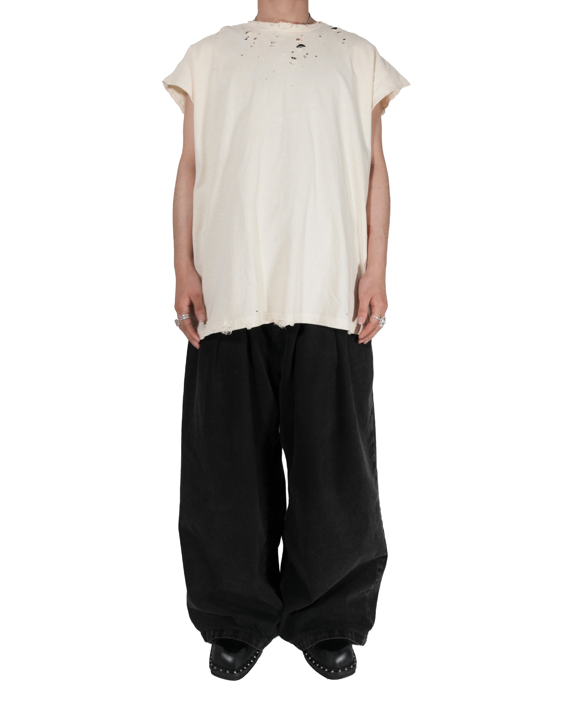 【EXCLUSIVE】TEPPEI FURUYAMA / NO SLEEVE T-SHIRT BEIGE