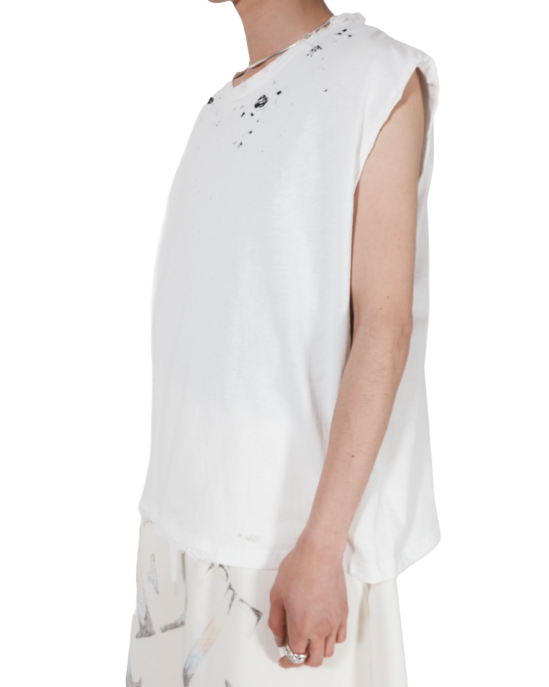 【EXCLUSIVE】TEPPEI FURUYAMA / NO SLEEVE T-SHIRT WHITE