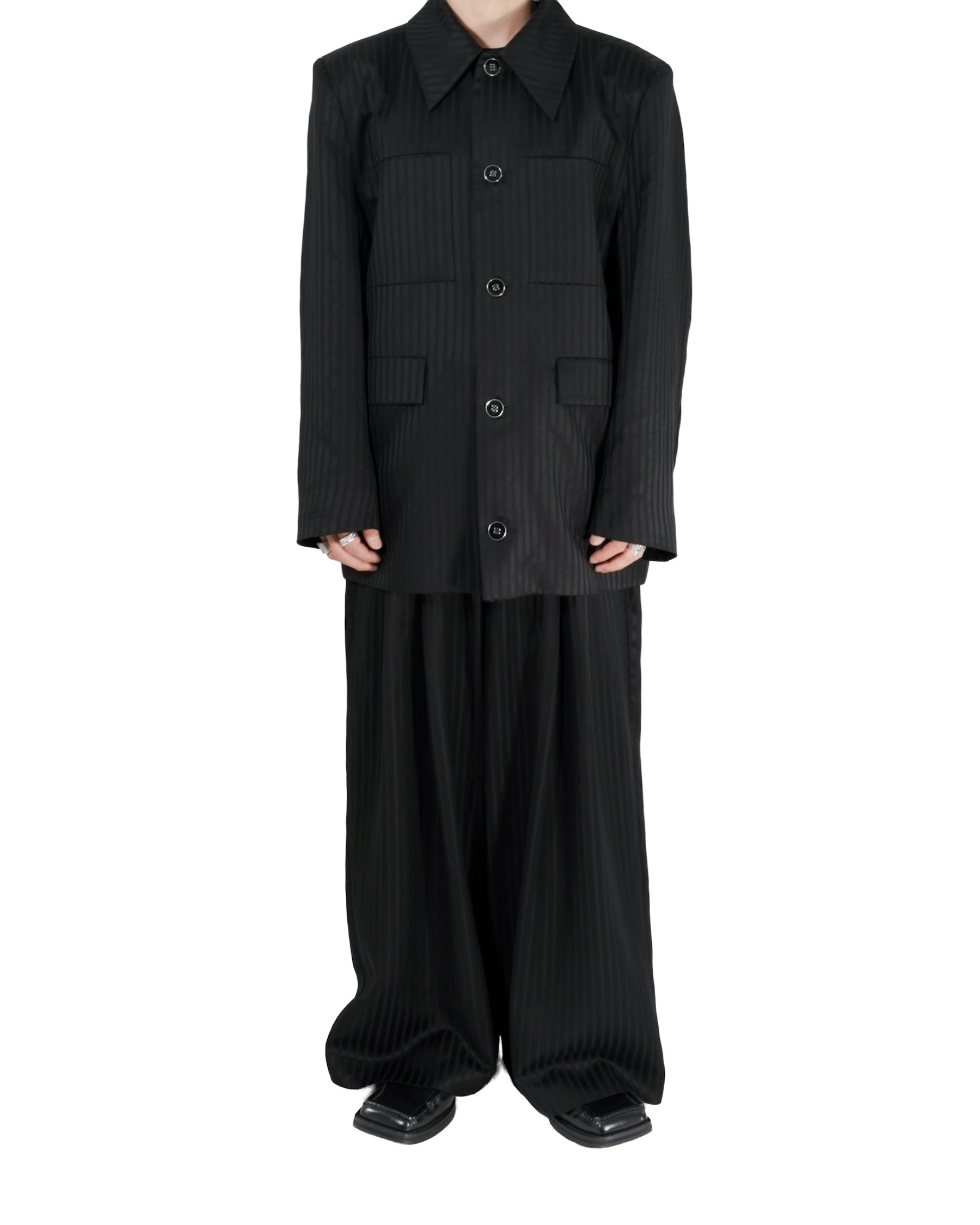 1313 SELAH / DERI TAILORED JACKET BLACK “TONAL PINSTRIPE”