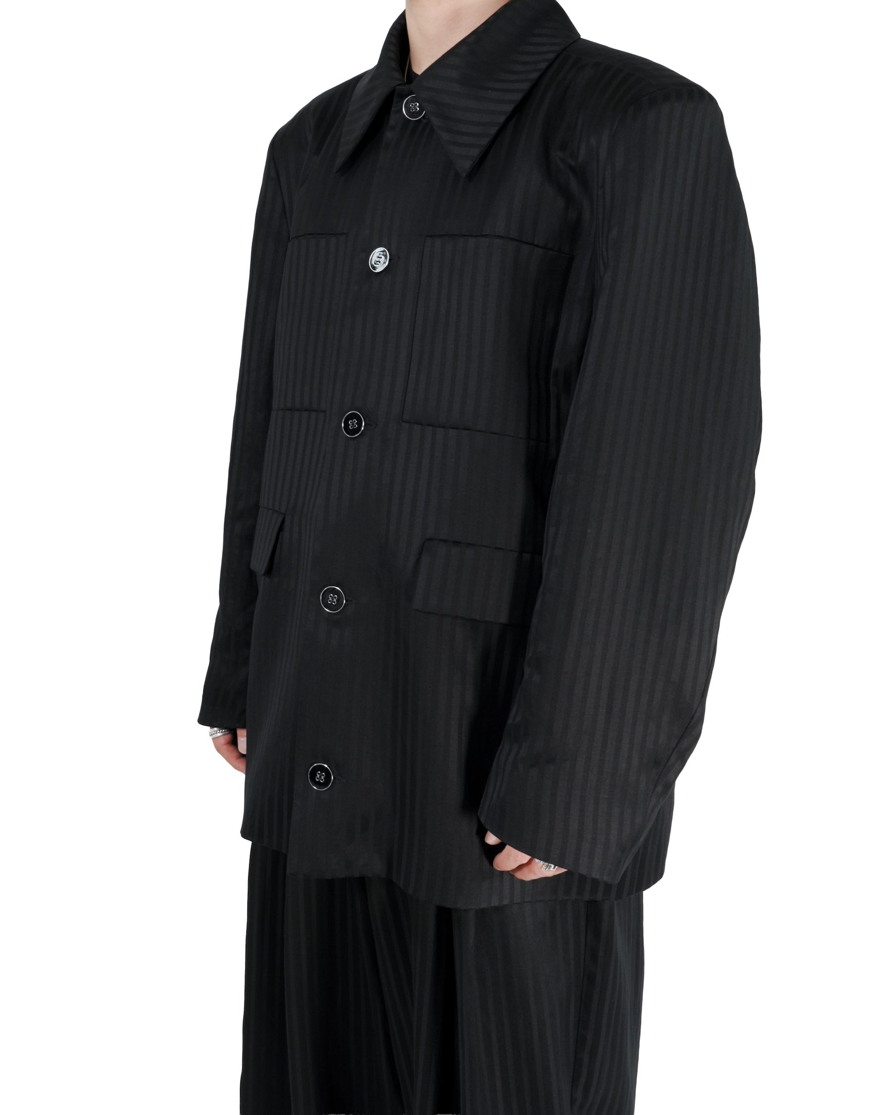1313 SELAH / DERI TAILORED JACKET BLACK “TONAL PINSTRIPE”