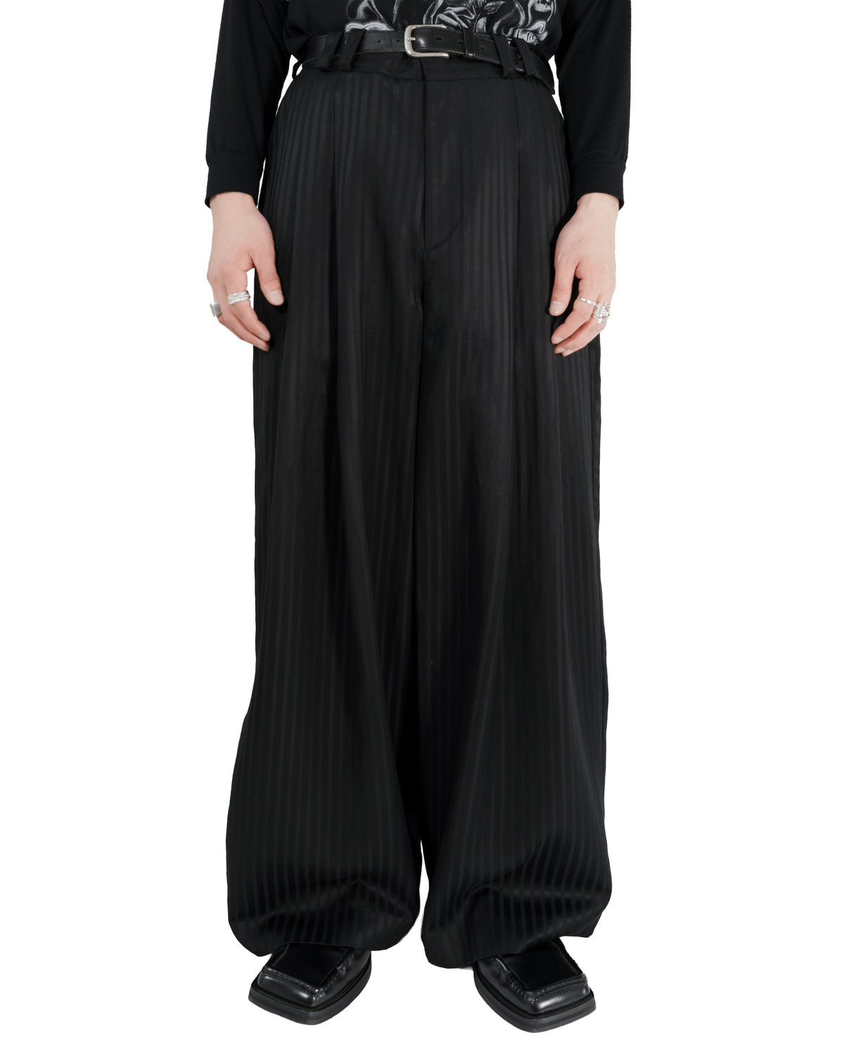 1313 SELAH / MYKLO SUIT PANT BLACK “TONAL PINSTRIPE”