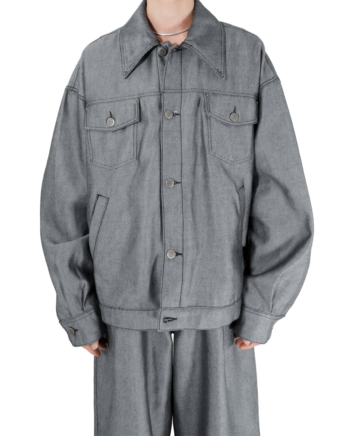 1313 SELAH / SANTIAGO DENIM JACKET SILVER