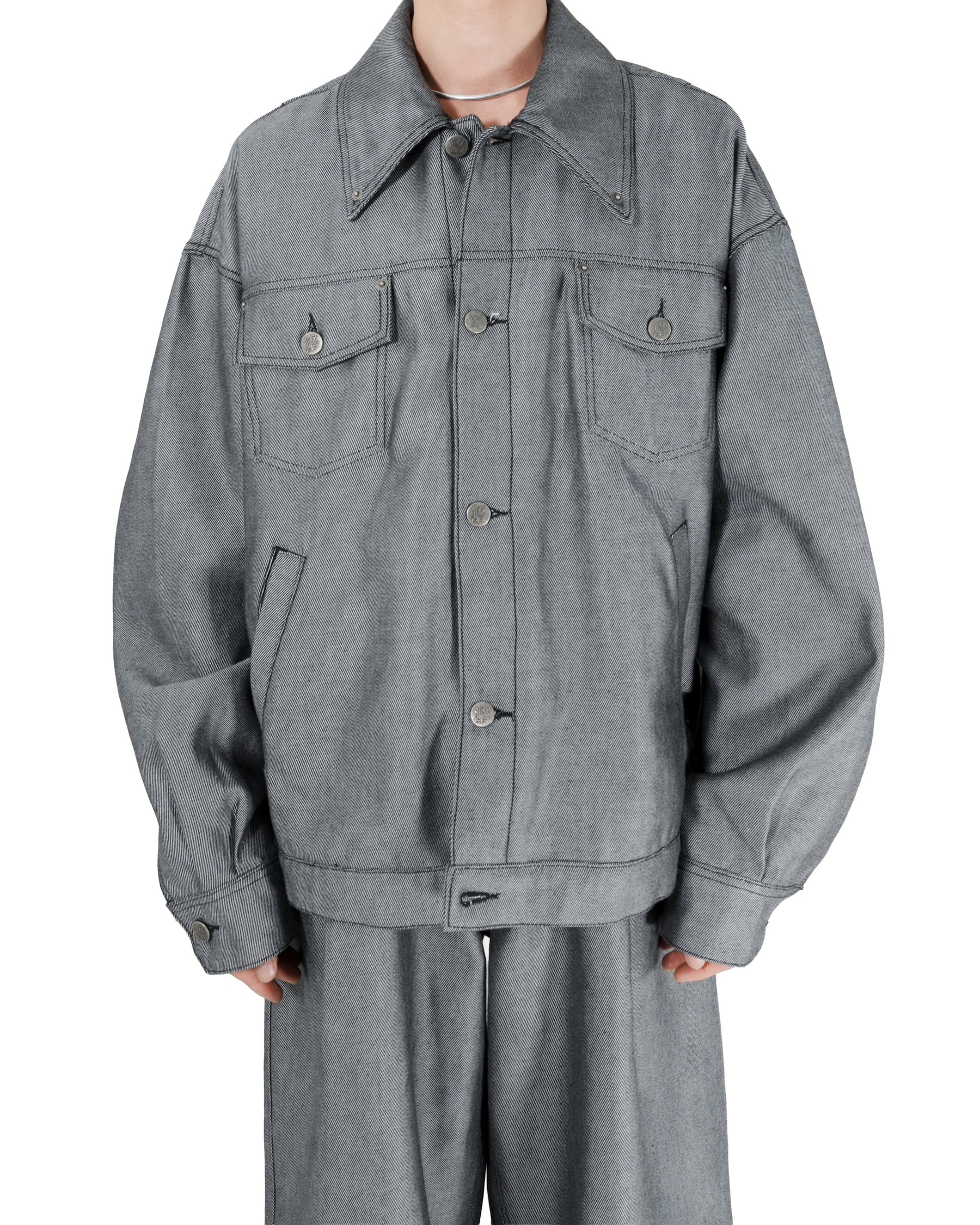 <span style="color: #f50b0b;">Last One</span> 1313 SELAH / SANTIAGO DENIM JACKET SILVER