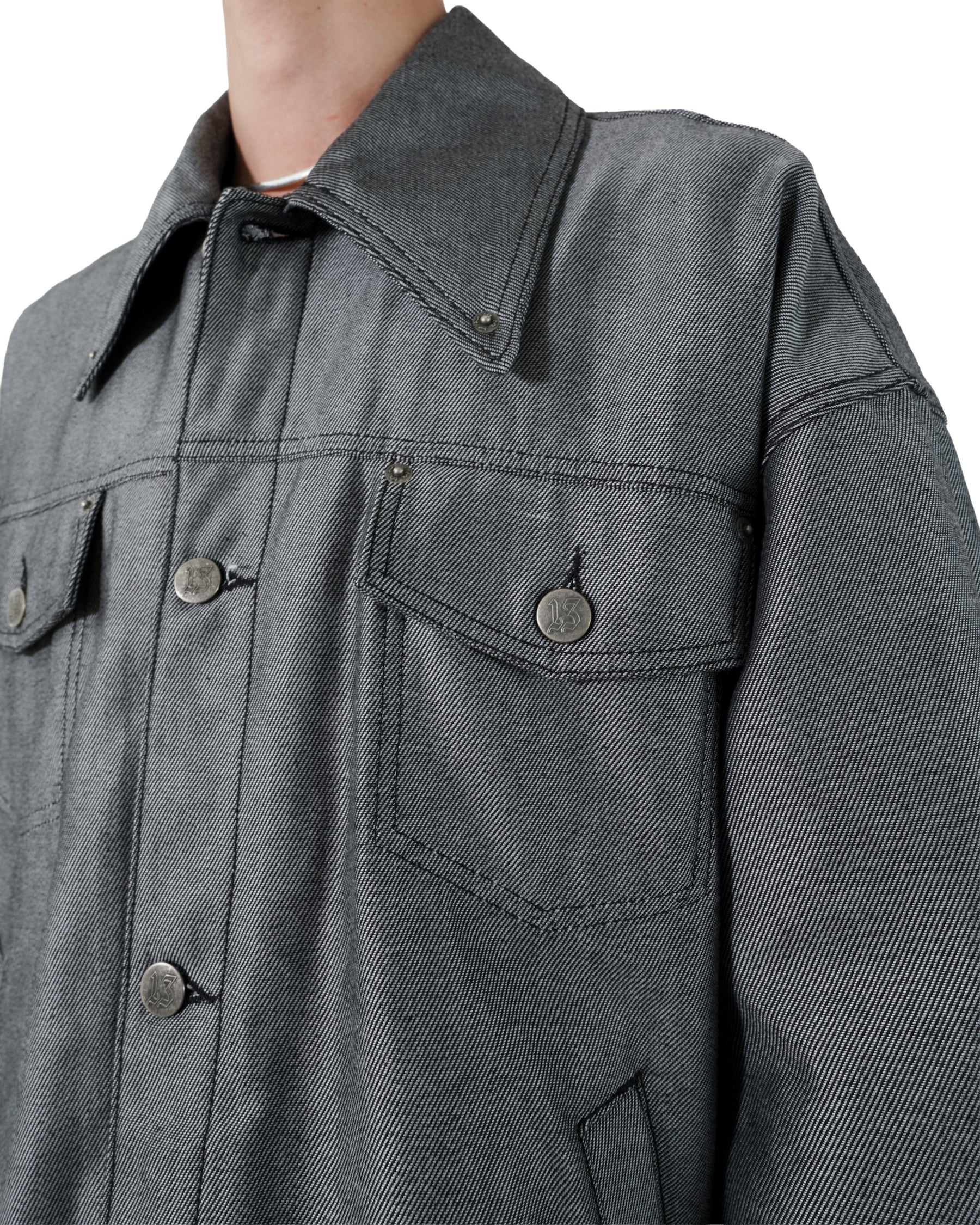 <span style="color: #f50b0b;">Last One</span> 1313 SELAH / SANTIAGO DENIM JACKET SILVER