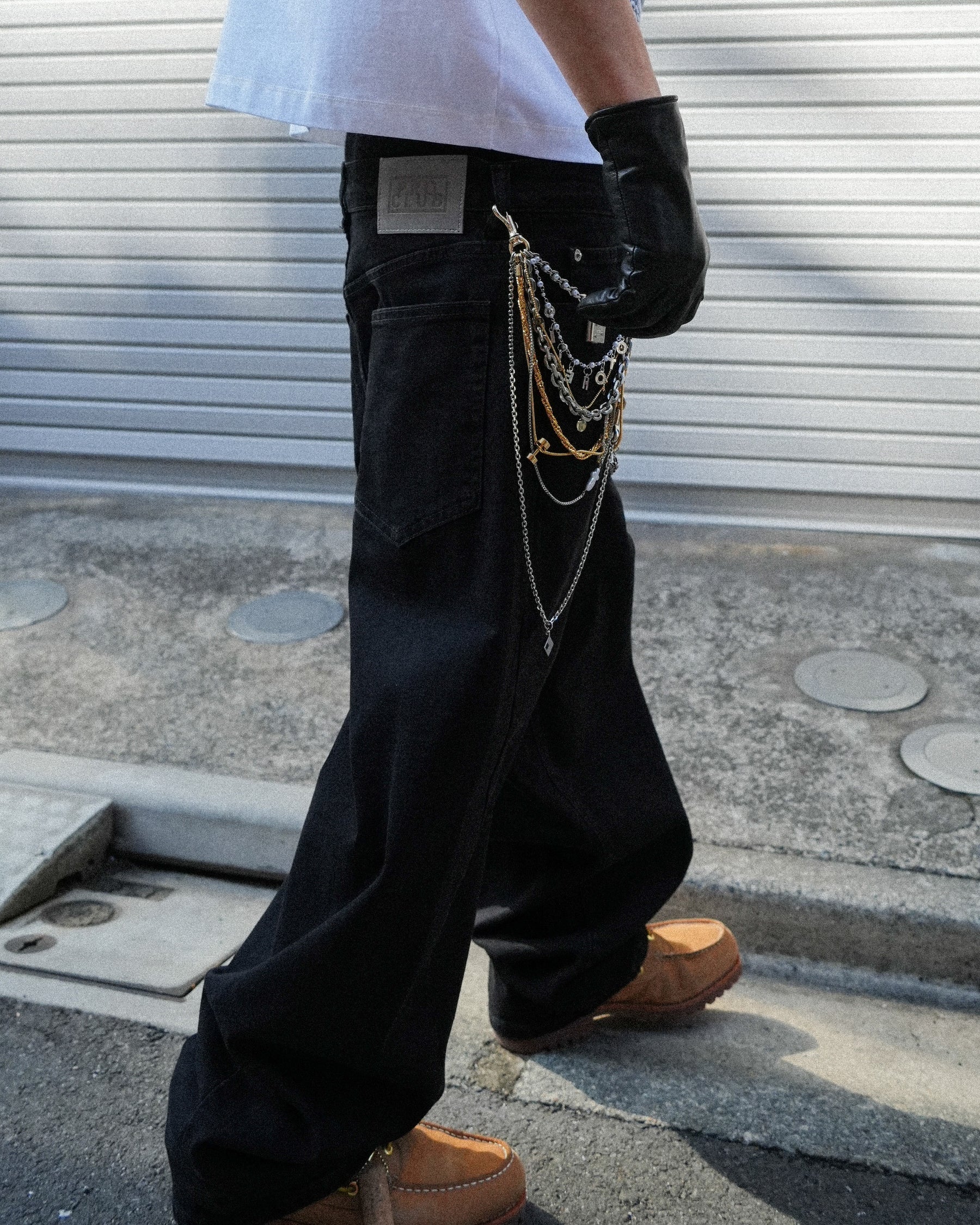 PRO CLUB / BARREL LEG DENIM PANT BLACK