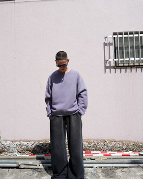 <span style="color: #f50b0b;">Last One</span> ERL / UNISEX SCRIPT CREWNECK SWEATSHIRT KNIT PURPLE