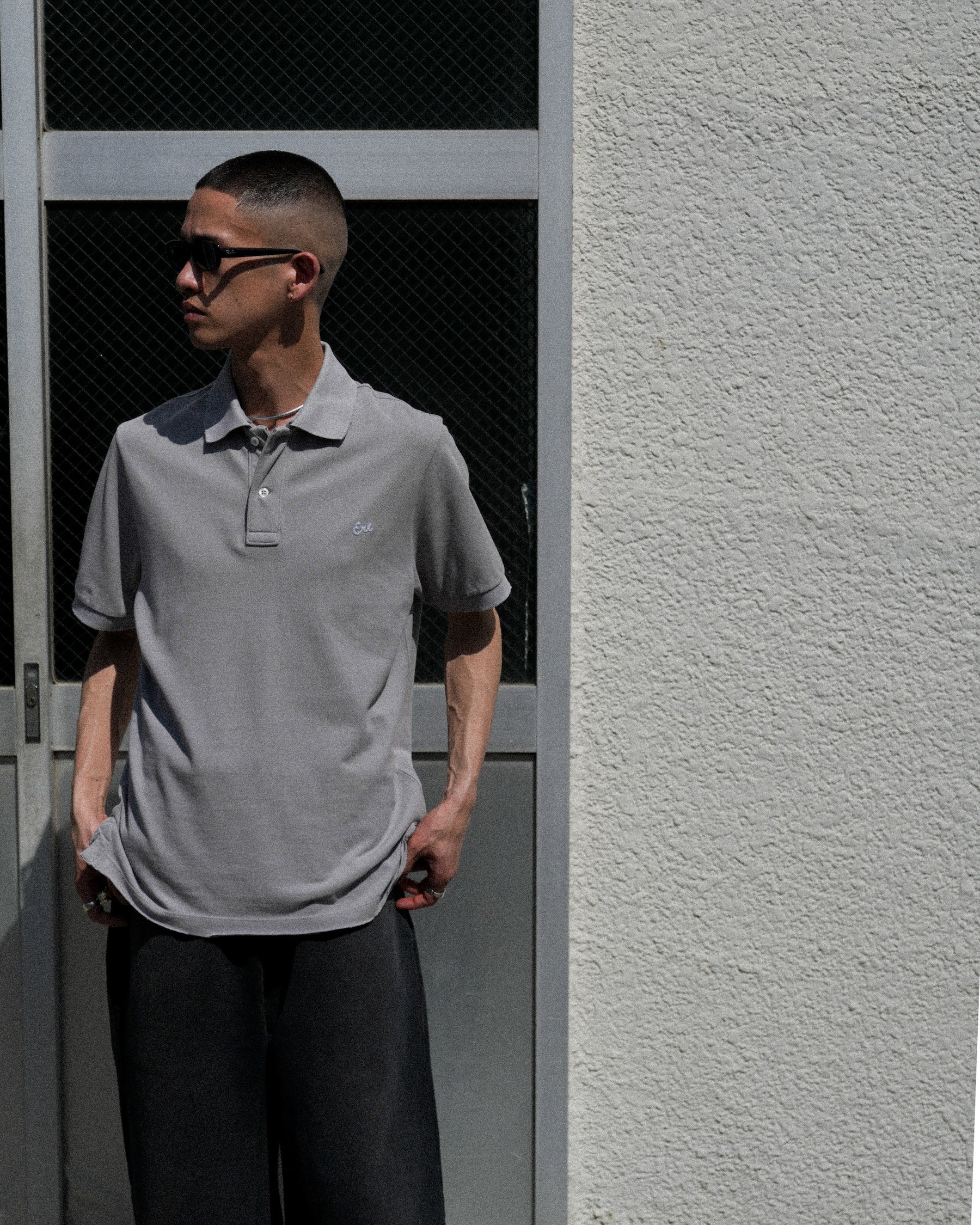 ERL / UNISEX POLO TEE KNIT GREY