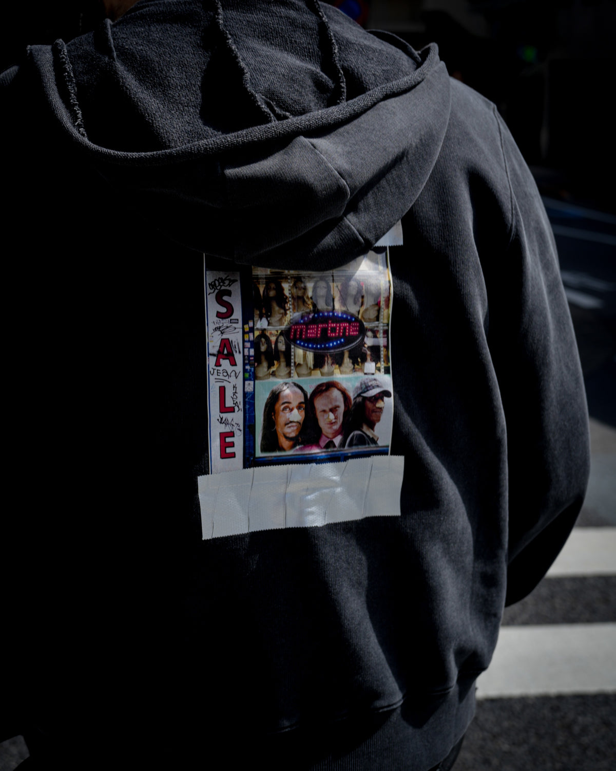 Martine Rose / HOODED ZIP CREW BLACK WASHED