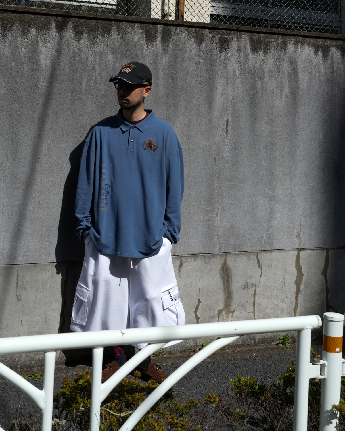 <span style="color: #f50b0b;">Last One</span> Martine Rose / LS POLO BLUE NAVY WASHED